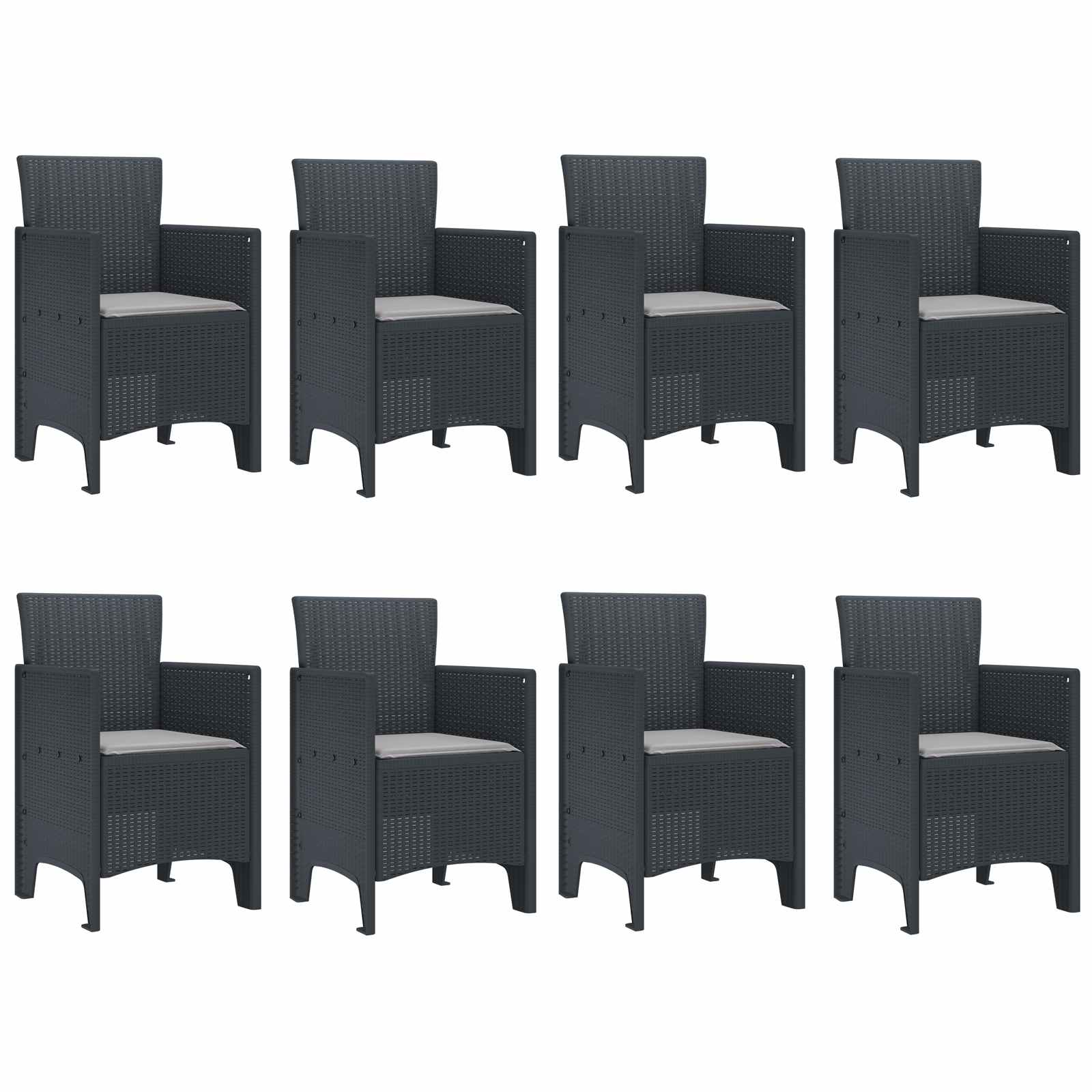 vidaXL Garden Dining Set 9 pcs Anthracite Polypropylene 5