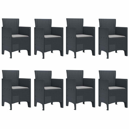 vidaXL Garden Dining Set 9 pcs Anthracite Polypropylene 5