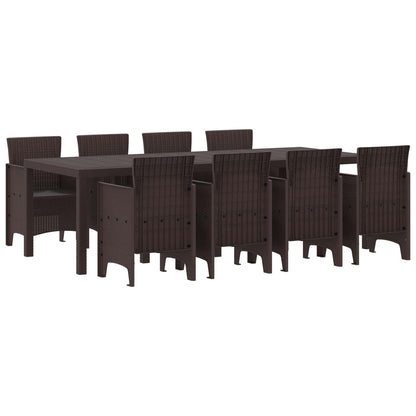 vidaXL Garden Dining Set 9 pcs Brown Polypropylene 2