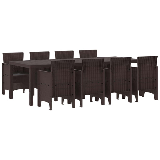 vidaXL Garden Dining Set 9 pcs Brown Polypropylene 2