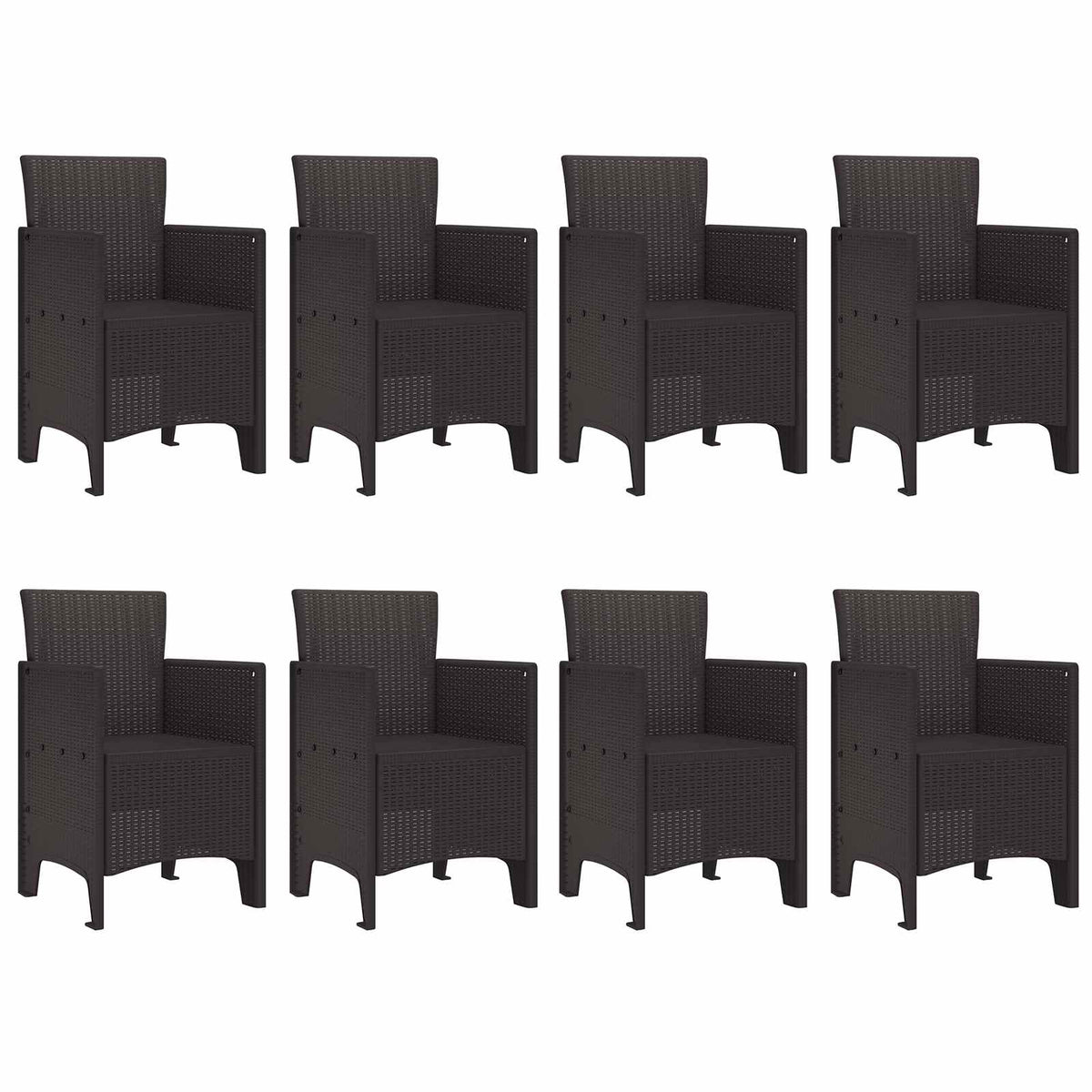 vidaXL Garden Dining Set 9 pcs Brown Polypropylene 5