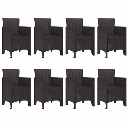 vidaXL Garden Dining Set 9 pcs Brown Polypropylene 5