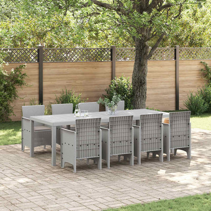 vidaXL Garden Dining Set 9 pcs White Polypropylene 1