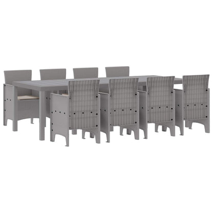 vidaXL Garden Dining Set 9 pcs White Polypropylene 2