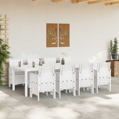 vidaXL Garden Dining Set 9 pcs White Polypropylene 3