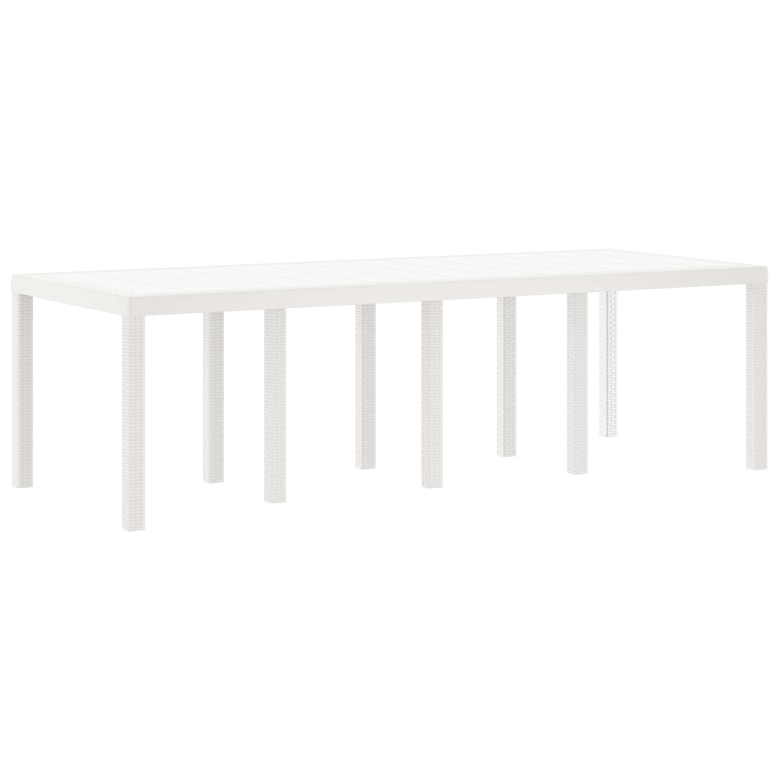 vidaXL Garden Dining Set 9 pcs White Polypropylene 4
