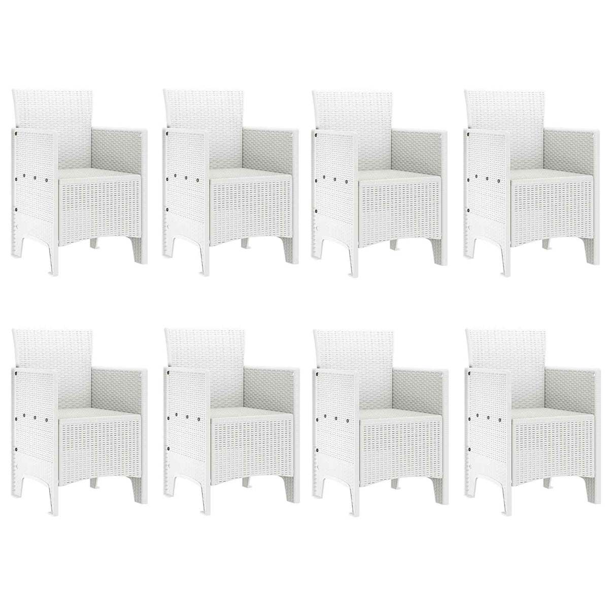 vidaXL Garden Dining Set 9 pcs Light Grey Polypropylene 5