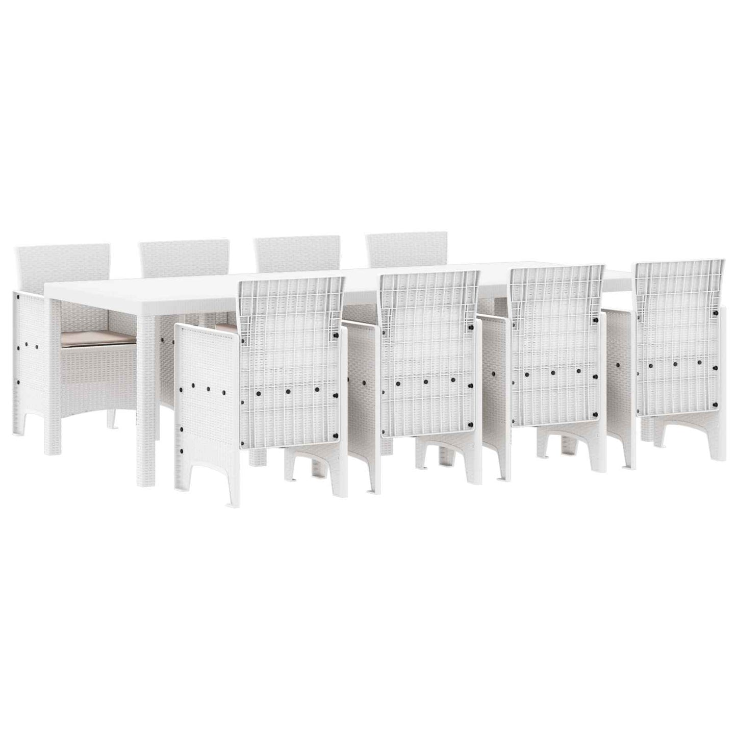 vidaXL Garden Dining Set 9 pcs Light Grey Polypropylene 2
