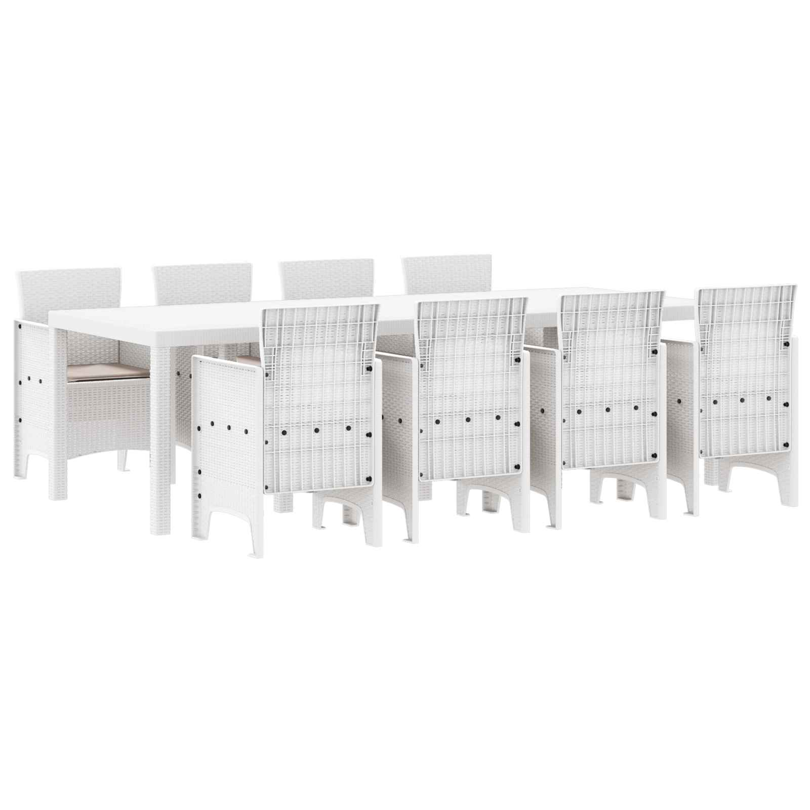 vidaXL Garden Dining Set 9 pcs Light Grey Polypropylene 2