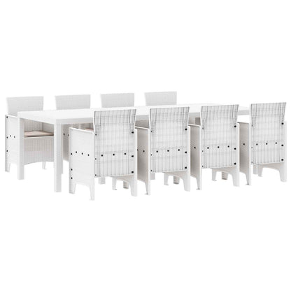 vidaXL Garden Dining Set 9 pcs Light Grey Polypropylene 2