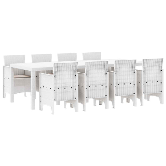 vidaXL Garden Dining Set 9 pcs Light Grey Polypropylene 2