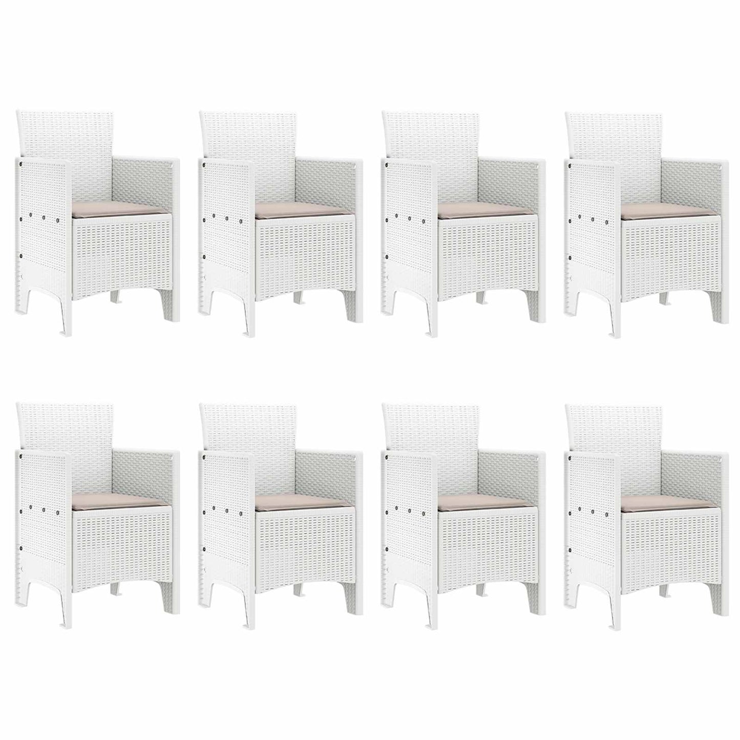 vidaXL Garden Dining Set 9 pcs Light Grey Polypropylene 5