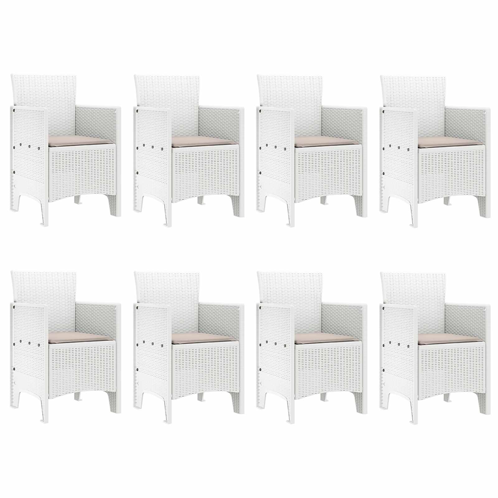 vidaXL Garden Dining Set 9 pcs Light Grey Polypropylene 5