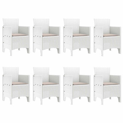 vidaXL Garden Dining Set 9 pcs Light Grey Polypropylene 5
