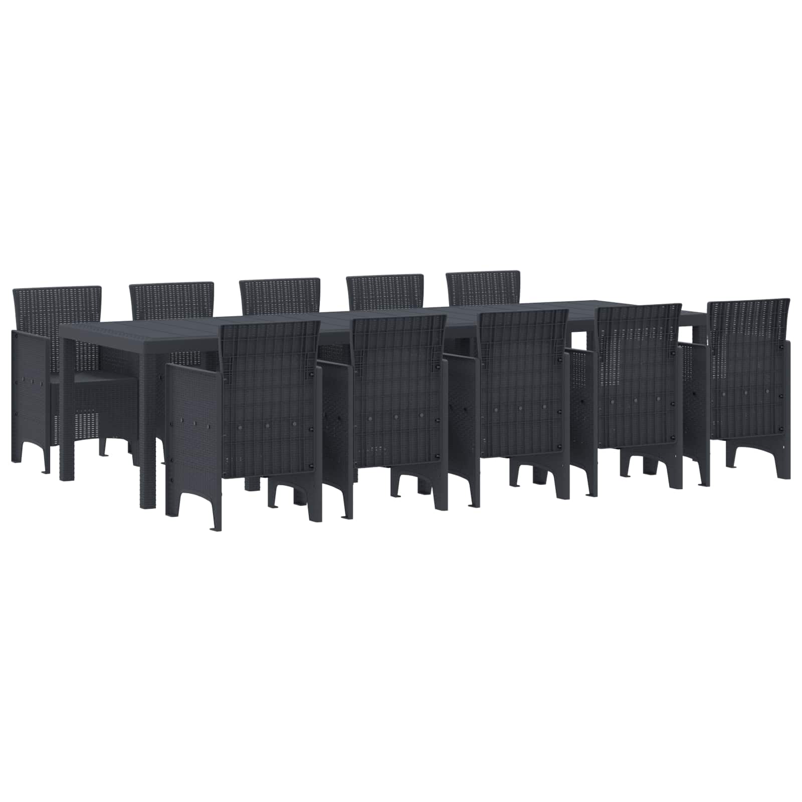 vidaXL Garden Dining Set 11 pcs Anthracite Plastic 1