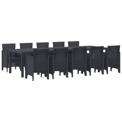 vidaXL Garden Dining Set 11 pcs Anthracite Plastic 1