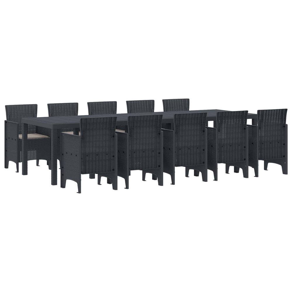 vidaXL Garden Dining Set 11 pcs Anthracite Poly rattan