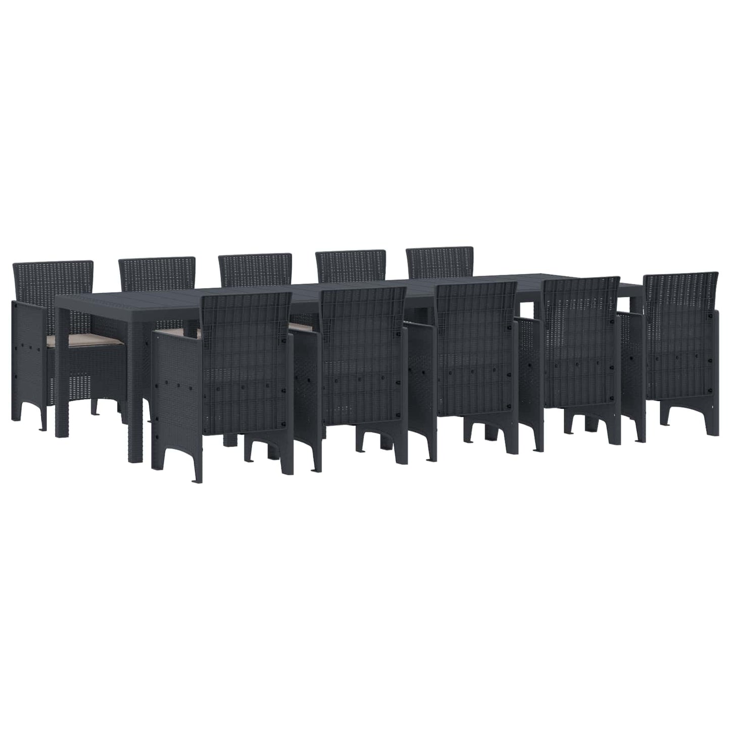 vidaXL Garden Dining Set 11 pcs Anthracite Poly rattan 1