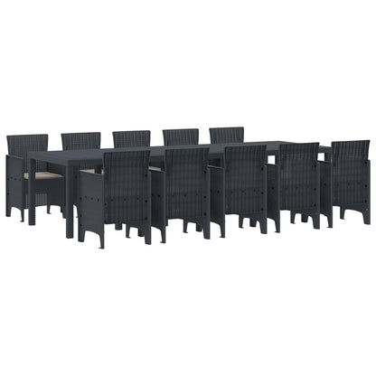 vidaXL Garden Dining Set 11 pcs Anthracite Poly rattan 1
