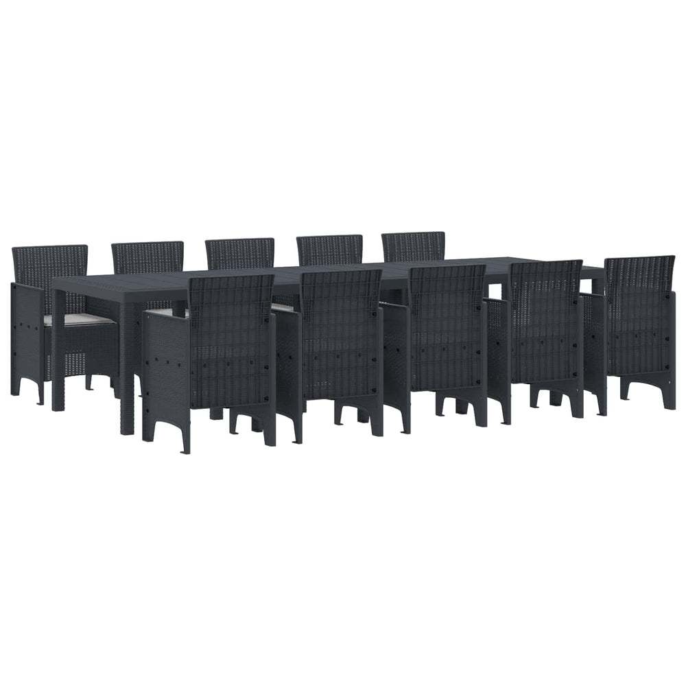 vidaXL Garden Dining Set 13 pcs Poly rattan