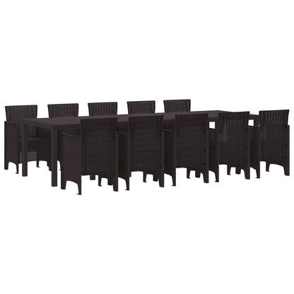 vidaXL Garden Dining Set 11 pcs Brown Rattan 1
