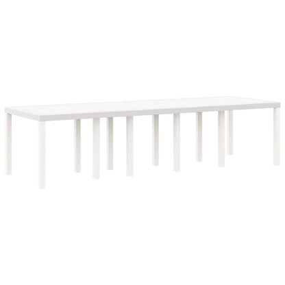 vidaXL Garden Dining Set 11 pcs White Rattan and Steel 4