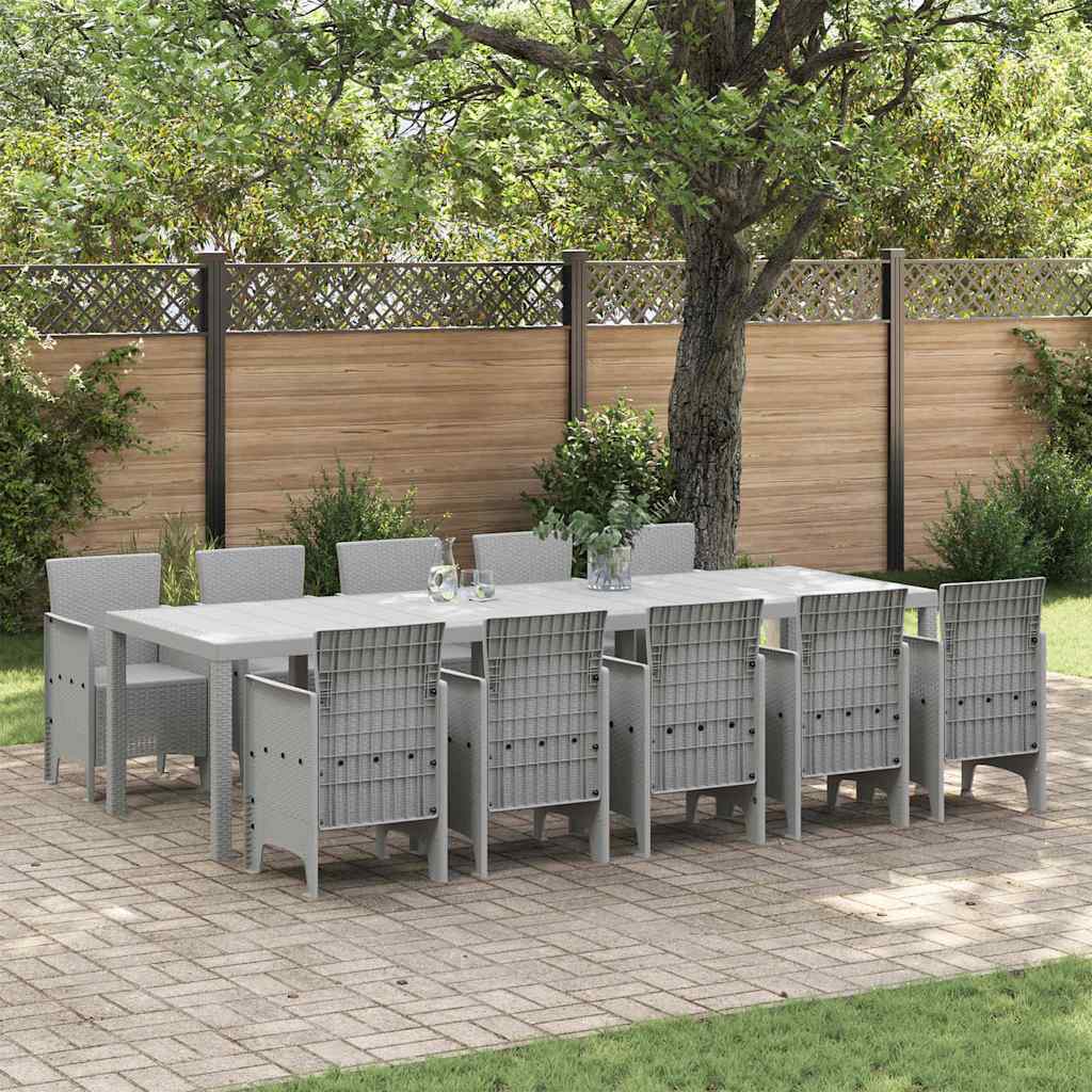 vidaXL Garden Dining Set 13 pcs Poly rattan