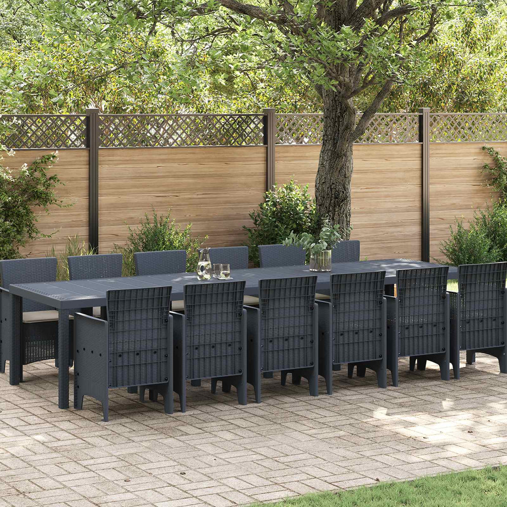 vidaXL Garden Dining Set 13 pcs Anthracite PP