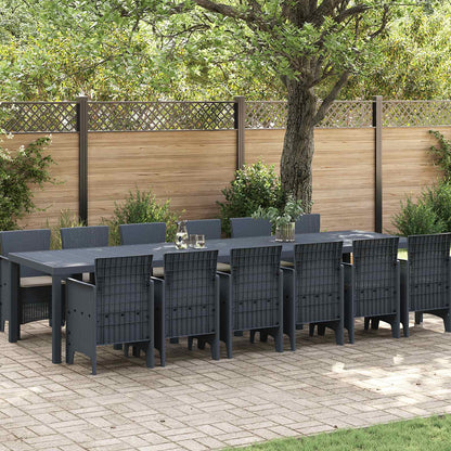 vidaXL Garden Dining Set 13 pcs Anthracite PP 1