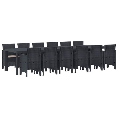 vidaXL Garden Dining Set 13 pcs Anthracite PP 2