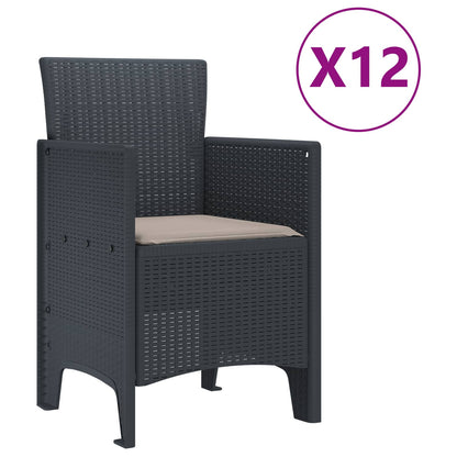 vidaXL Garden Dining Set 13 pcs Anthracite PP 5