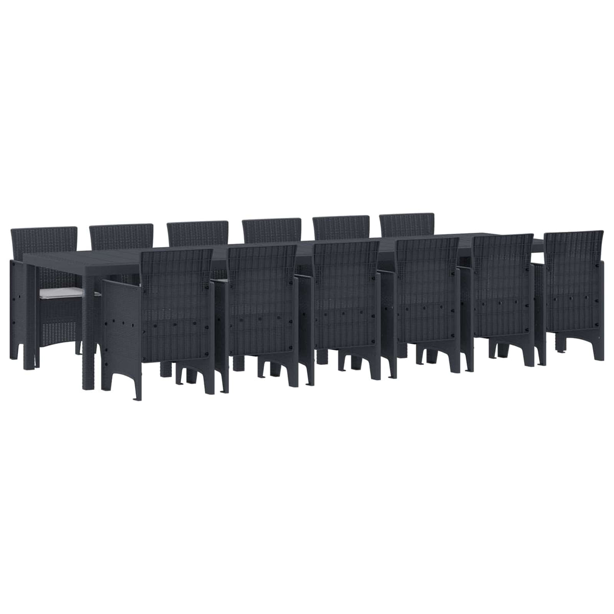 vidaXL Garden Dining Set 13 pcs Anthracite Polt rattan 1