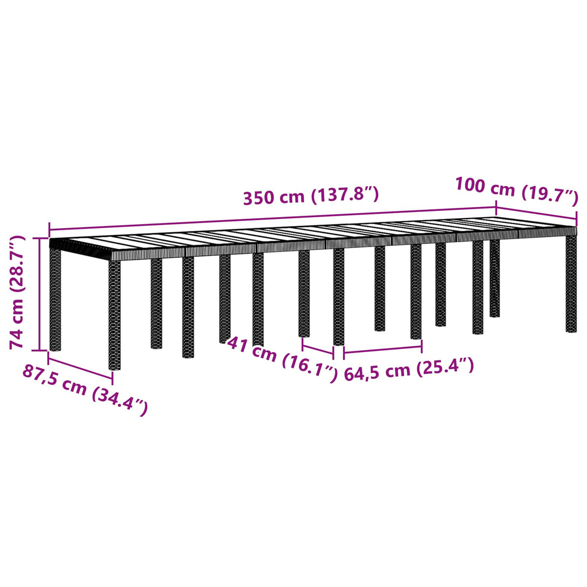 vidaXL Garden Dining Set 13 pcs Anthracite Polt rattan 5