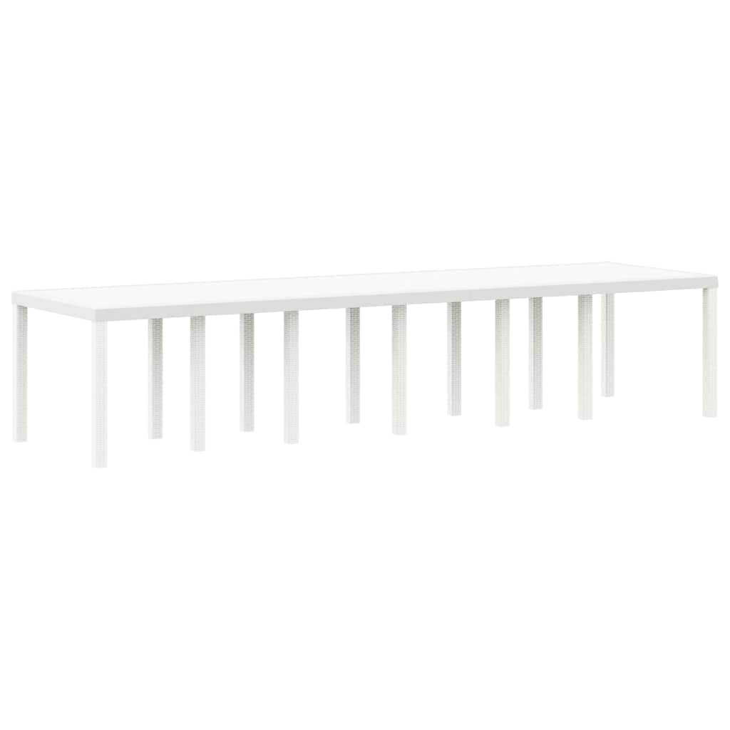 vidaXL Garden Dining Set 13 pcs White Polt rattan 4
