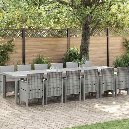 vidaXL Garden Dining Set 13 pcs Light Grey Polt rattan 1