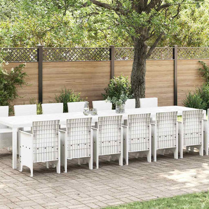 vidaXL Garden Dining Set with Cushions 15 pcs White PP 1