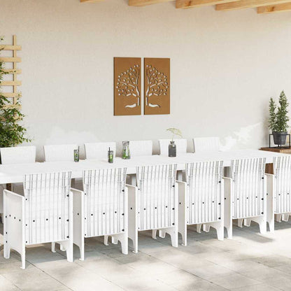vidaXL Garden Dining Set with Cushions 15 pcs White PP 3