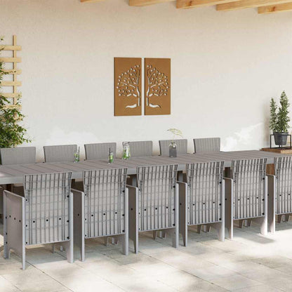 vidaXL Garden Dining Set with Cushions 15 pcs Light Grey PP 3