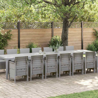 vidaXL Garden Dining Set with Cushions 15 pcs Light Grey PP 1