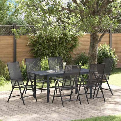 vidaXL Garden Dining Set 7 pcs Anthracite Powder-coated Steel 1