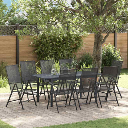vidaXL Garden Dining Set 9 pcs Anthracite Powder-coated Steel 1