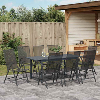 vidaXL Garden Dining Set 9 pcs Anthracite Powder-coated Steel 4