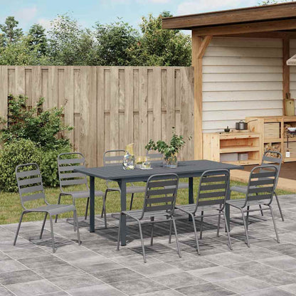 vidaXL Garden Dining Set 9 pcs Anthracite Powder-coated Steel 4