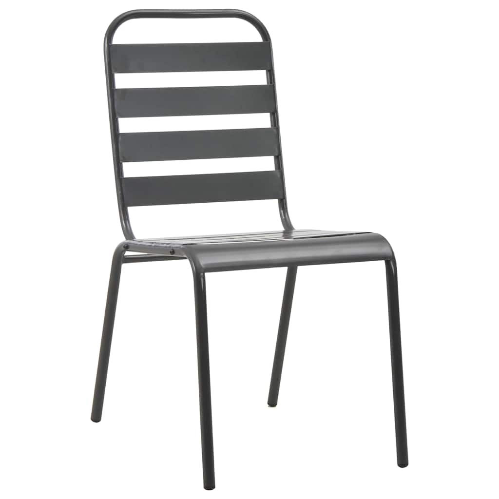 vidaXL Garden Dining Set 9 pcs Anthracite Powder-coated Steel 6