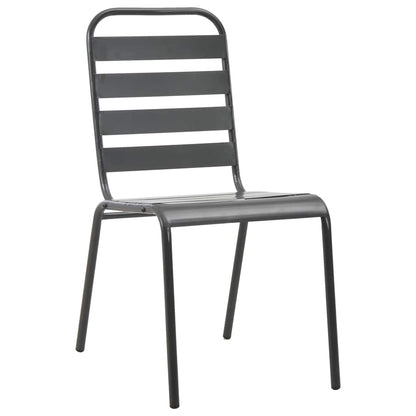 vidaXL Garden Dining Set 9 pcs Anthracite Powder-coated Steel 6