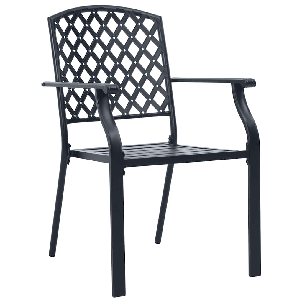 vidaXL Garden Dining Set 7 pcs Anthracite Powder-coated Steel 6