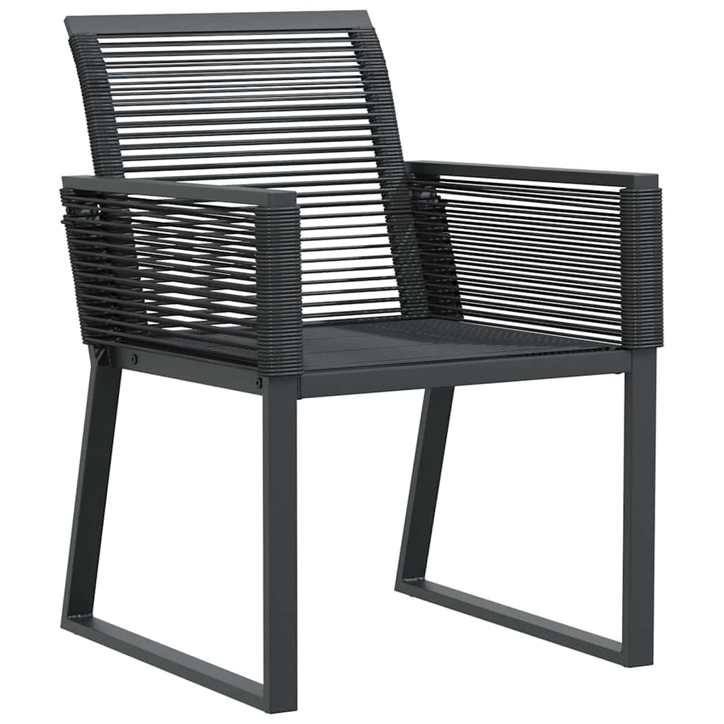 vidaXL Garden Dining Set 7 pcs Black Poly Rattan 6