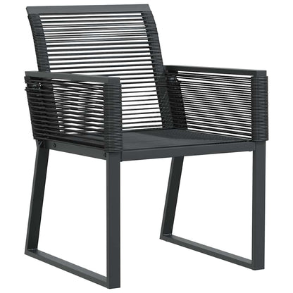 vidaXL Garden Dining Set 7 pcs Black Poly Rattan 6