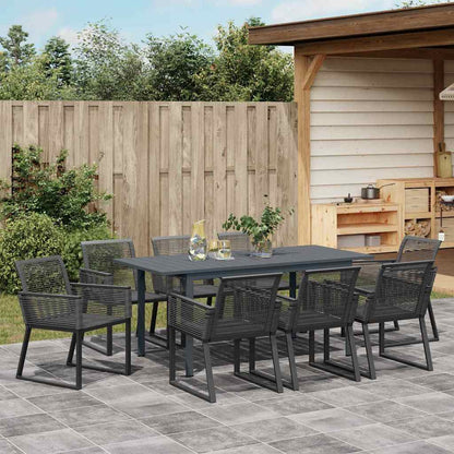 vidaXL Garden Dining Set 9 pcs Black Poly Rattan 4