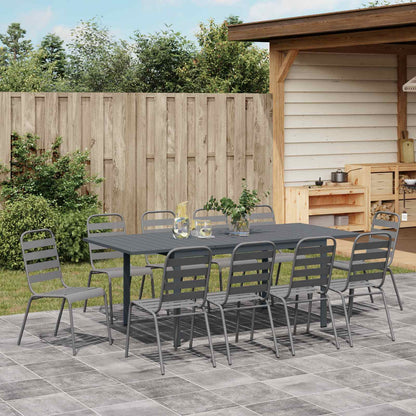 vidaXL Garden Dining Set 11 pcs Anthracite Powder-coated Steel 4